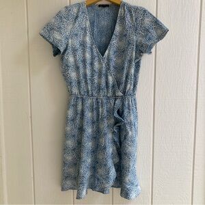 J. Crew XS Mercantile Chambray Light Blue Patterned Mini Dress